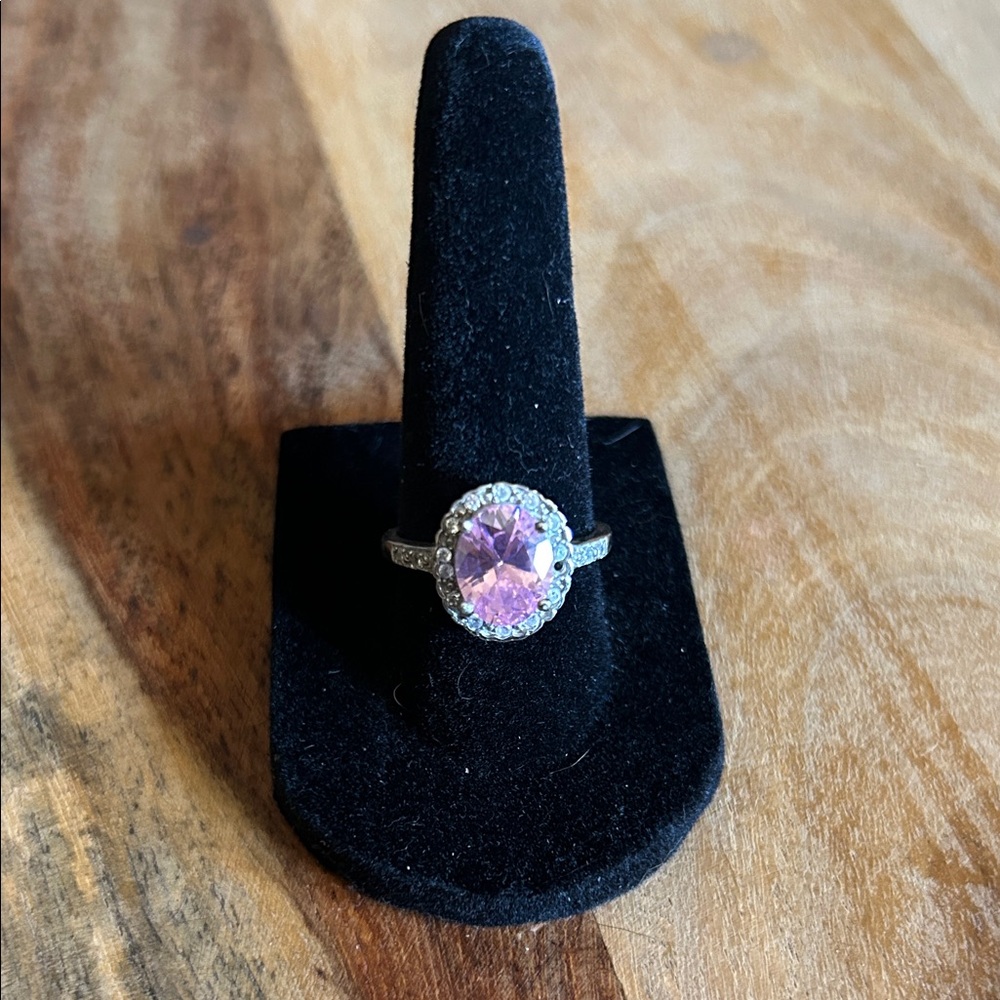 Elegant Pink Gemstone sterling Silver Ring